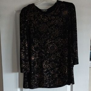 Elegant Black and Gold Women's Top